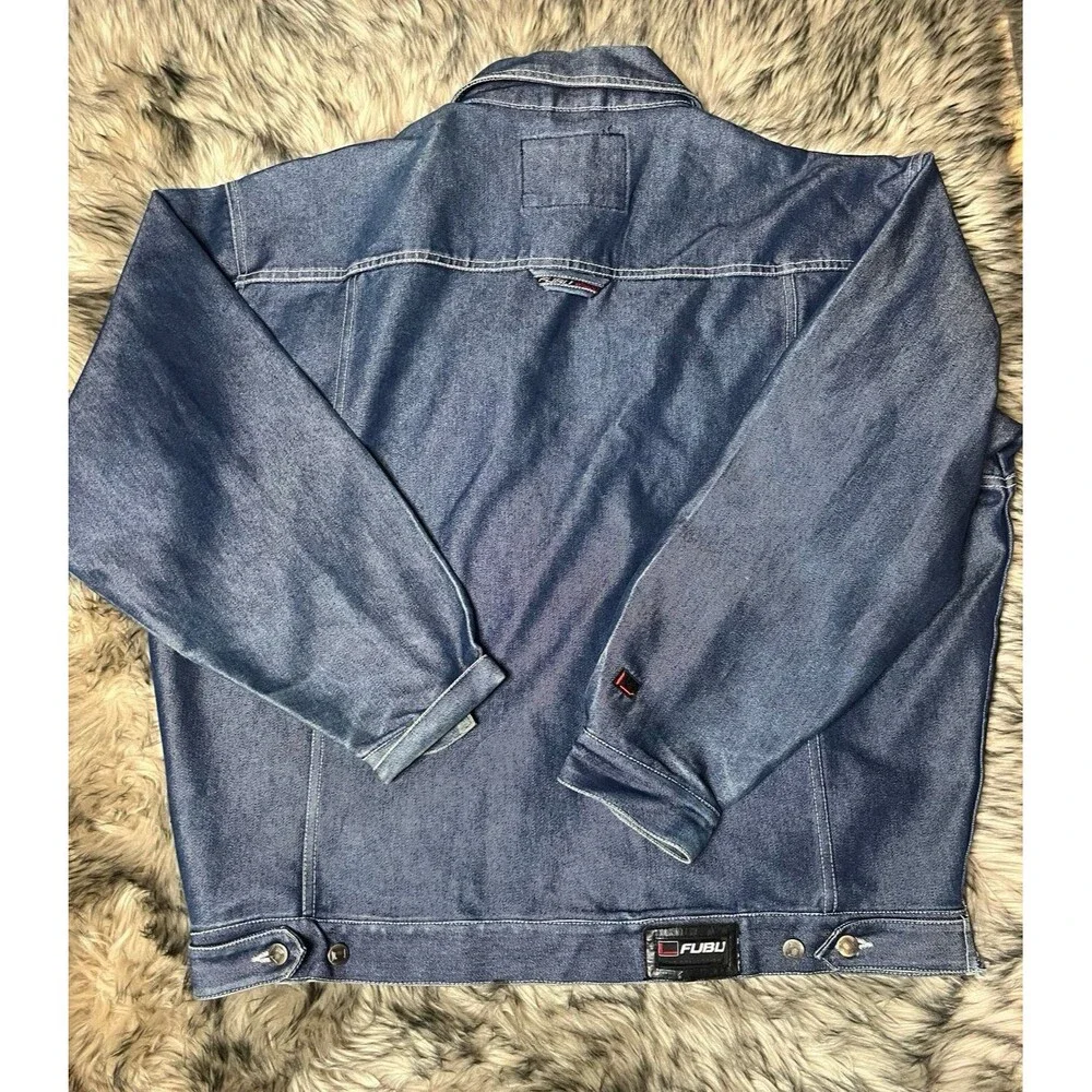 Vintage FUBU Apparel Company Full Zip Denim Trucker Jacket 2XL men’s